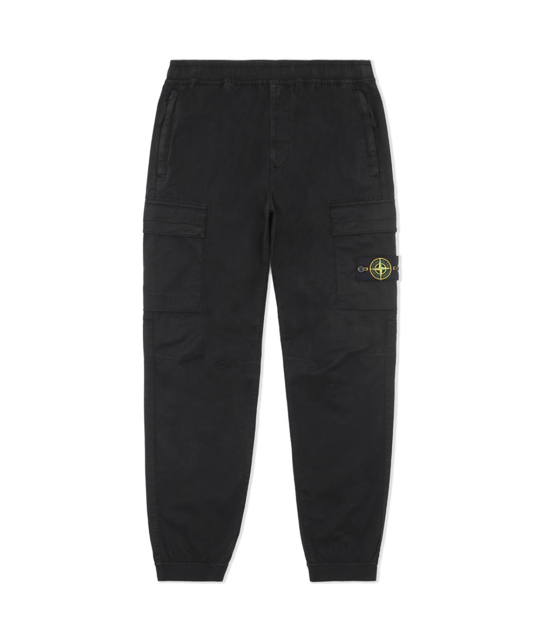 STONE ISLAND Черные хлопко-эластановые повседневные брюки, фото 10