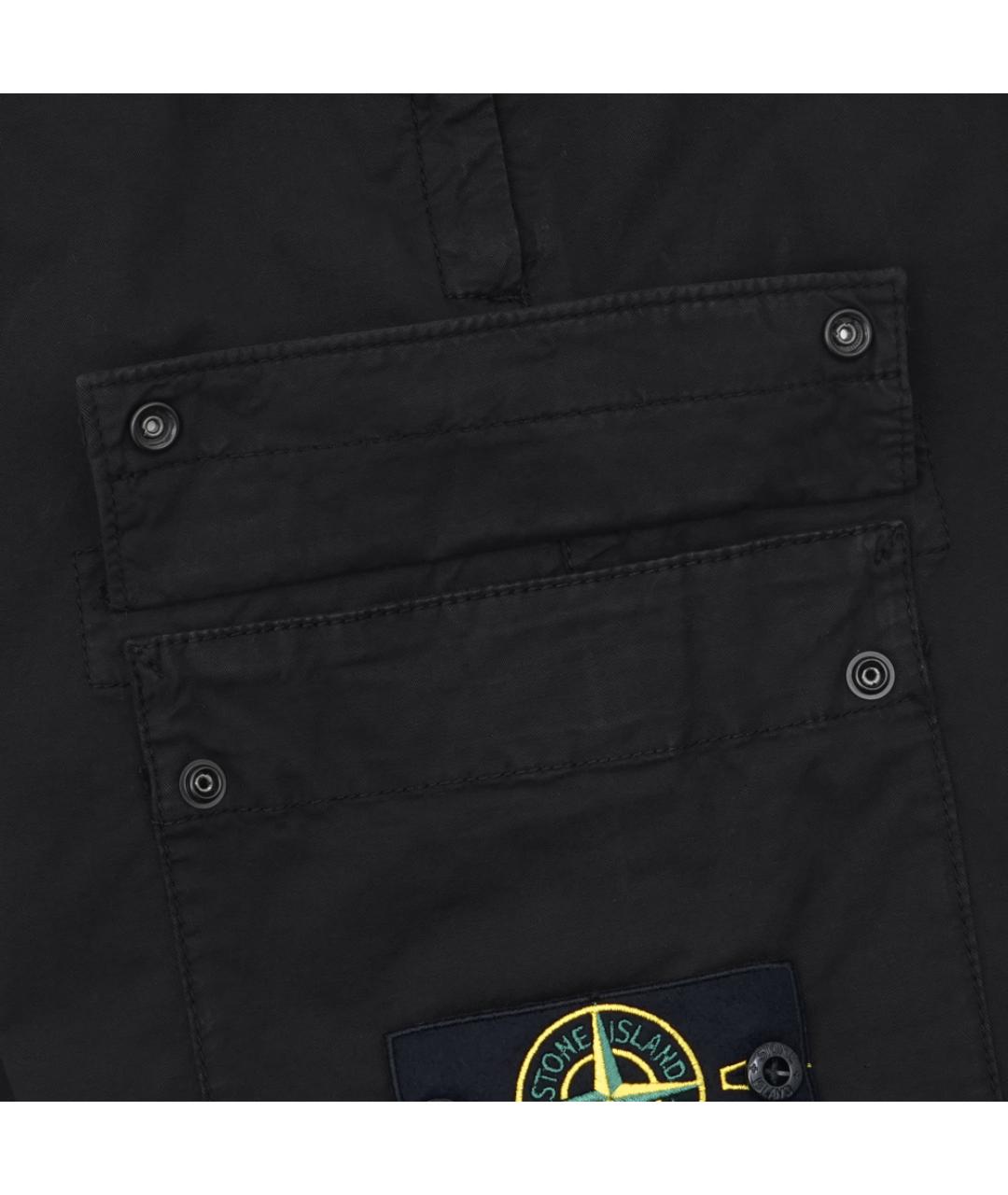 STONE ISLAND Черные хлопко-эластановые повседневные брюки, фото 6