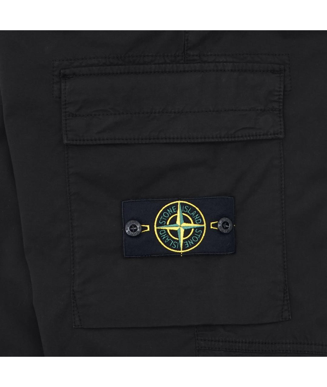 STONE ISLAND Черные хлопко-эластановые повседневные брюки, фото 5