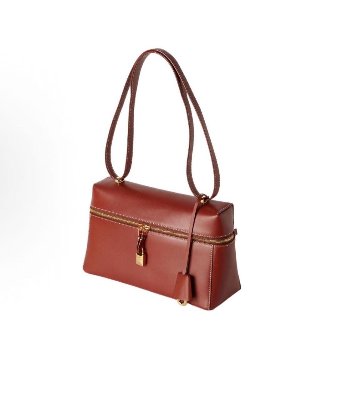 LORO PIANA Коричневая кожаная сумка с короткими ручками, фото 3