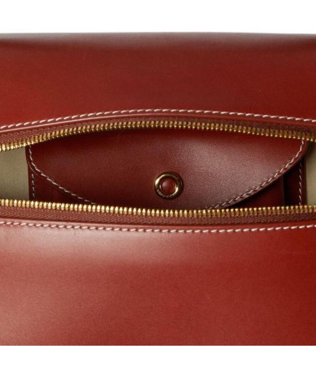 LORO PIANA Коричневая кожаная сумка с короткими ручками, фото 6