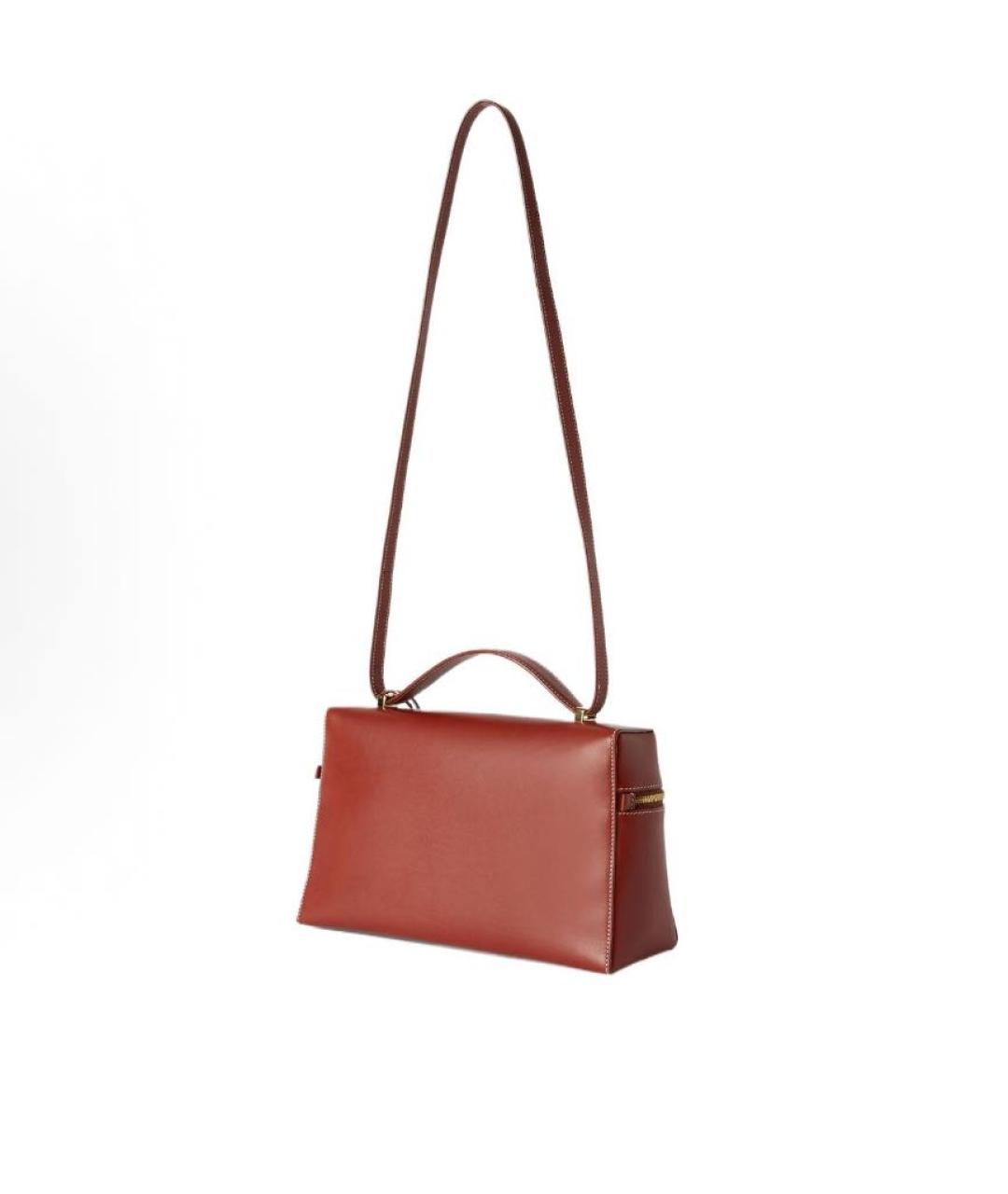 LORO PIANA Коричневая кожаная сумка с короткими ручками, фото 4
