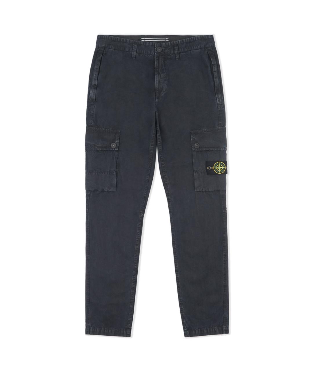 STONE ISLAND Темно-синие хлопковые повседневные брюки, фото 10