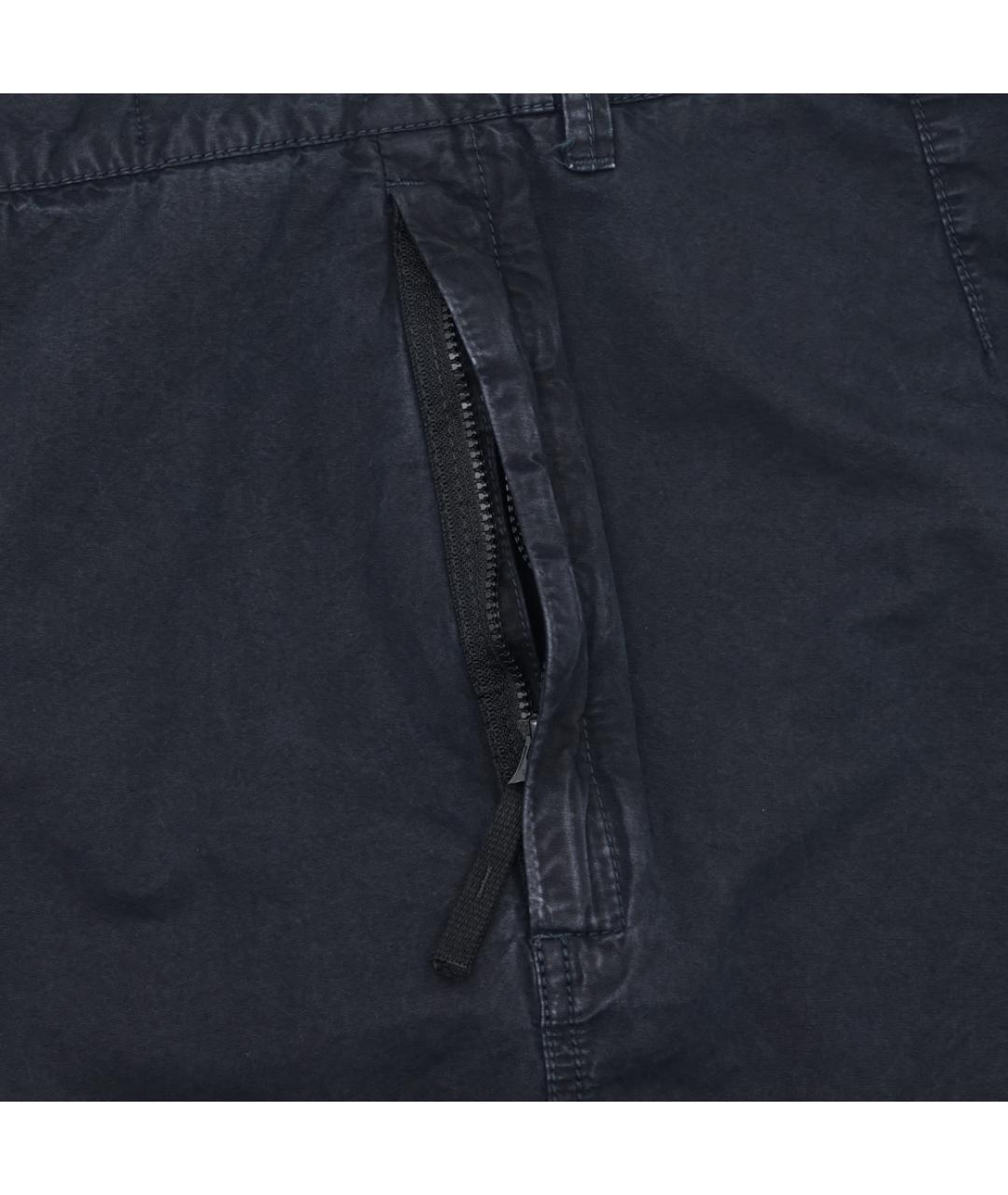 STONE ISLAND Темно-синие хлопковые повседневные брюки, фото 3