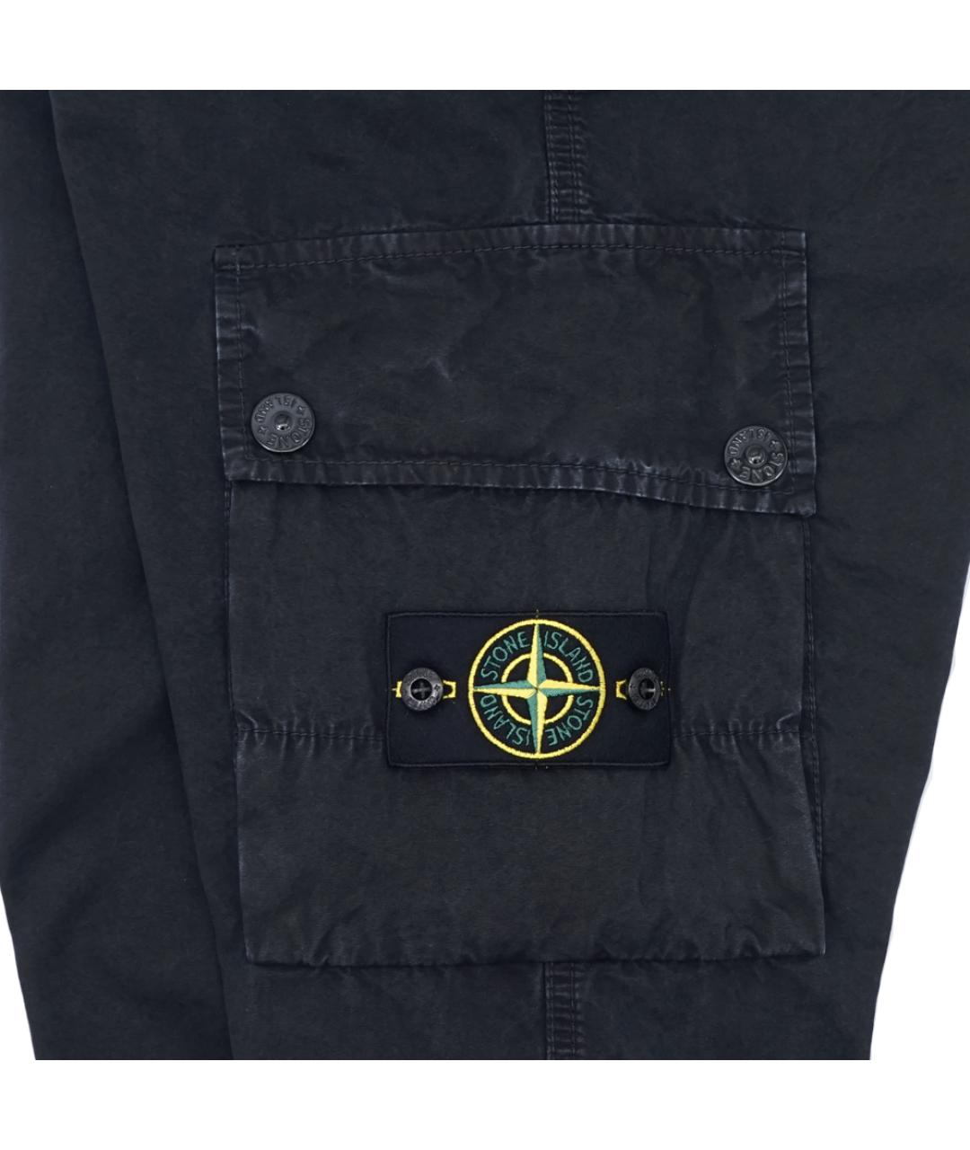 STONE ISLAND Темно-синие хлопковые повседневные брюки, фото 5