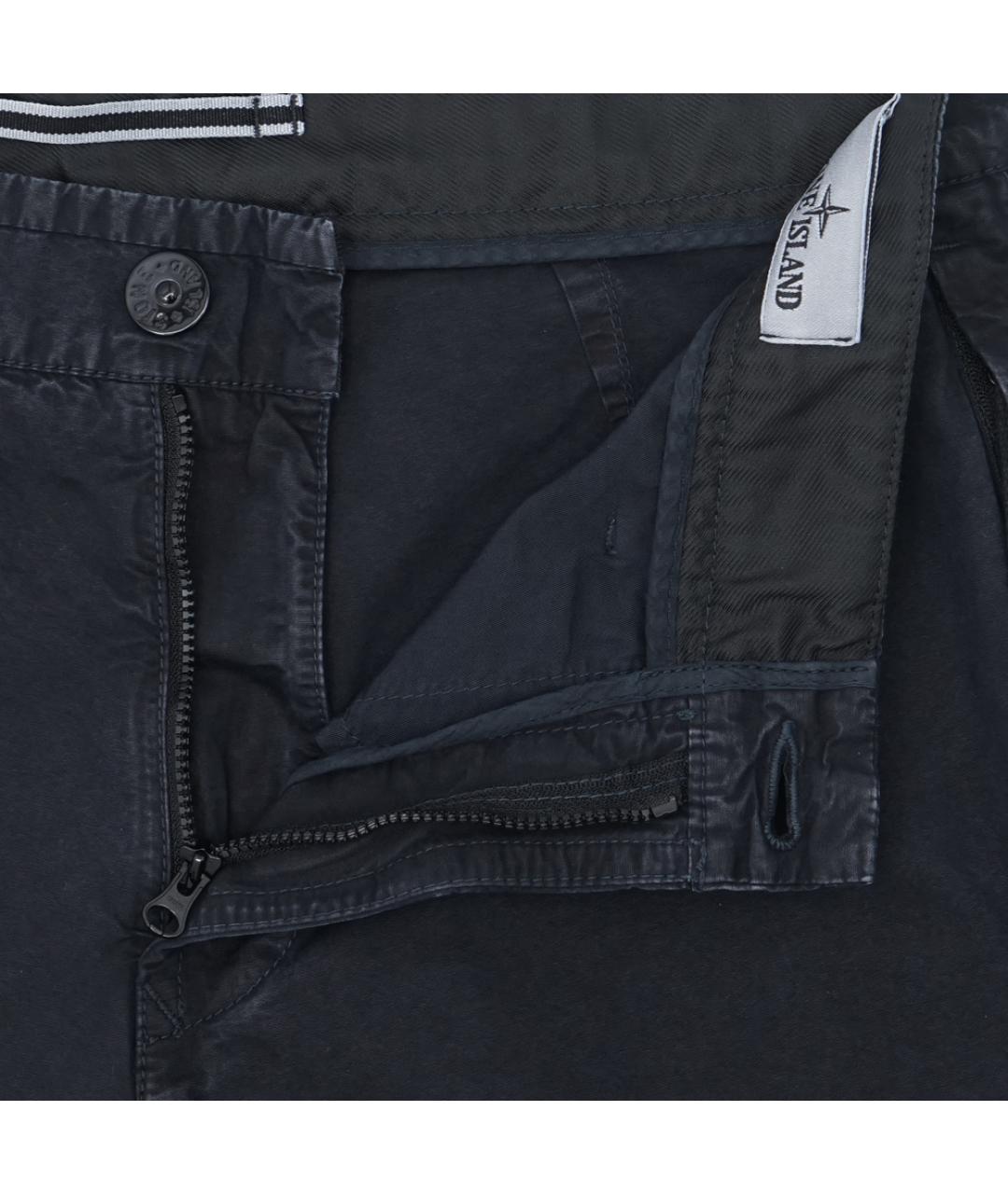 STONE ISLAND Темно-синие хлопковые повседневные брюки, фото 2