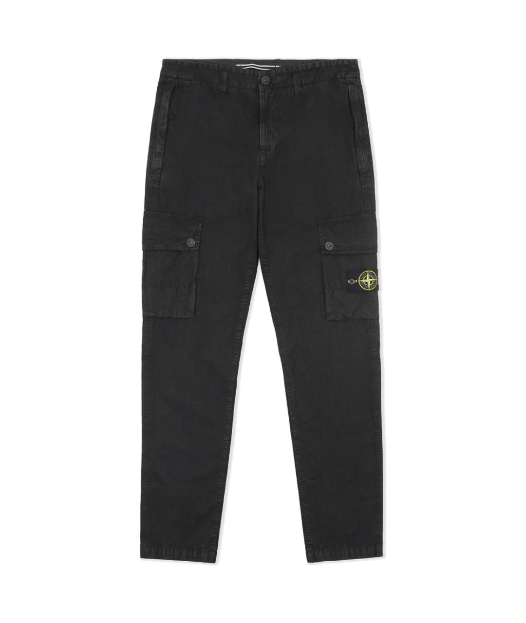 STONE ISLAND Черные хлопковые повседневные брюки, фото 1