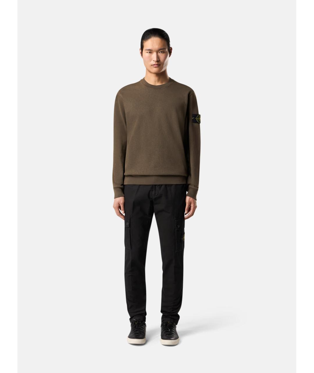 STONE ISLAND Черные хлопковые повседневные брюки, фото 9