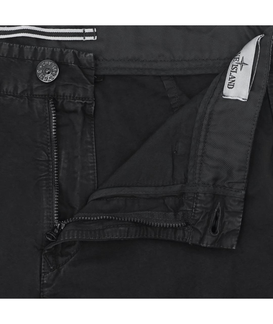 STONE ISLAND Черные хлопковые повседневные брюки, фото 2