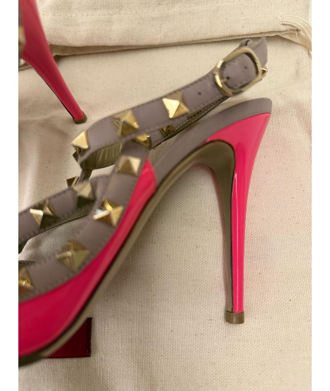 VALENTINO Фуксия кожаные туфли, фото 4