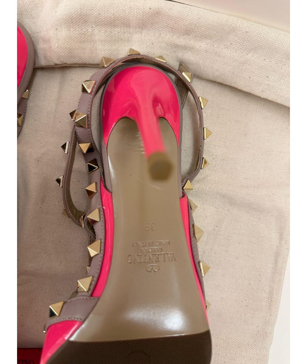 VALENTINO Фуксия кожаные туфли, фото 6