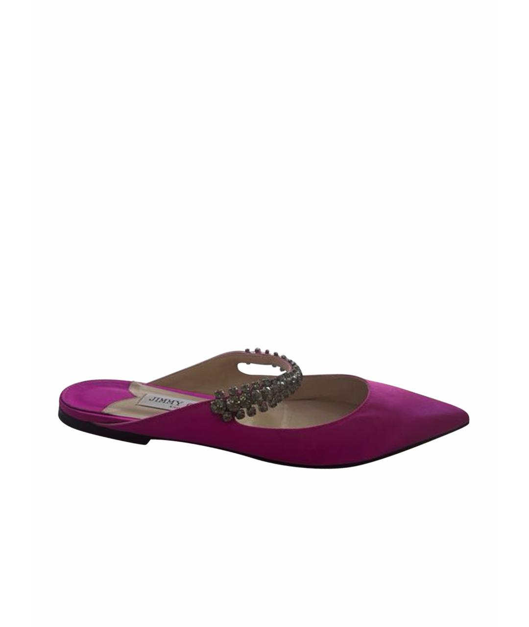 JIMMY CHOO Фуксия текстильные мюли, фото 1