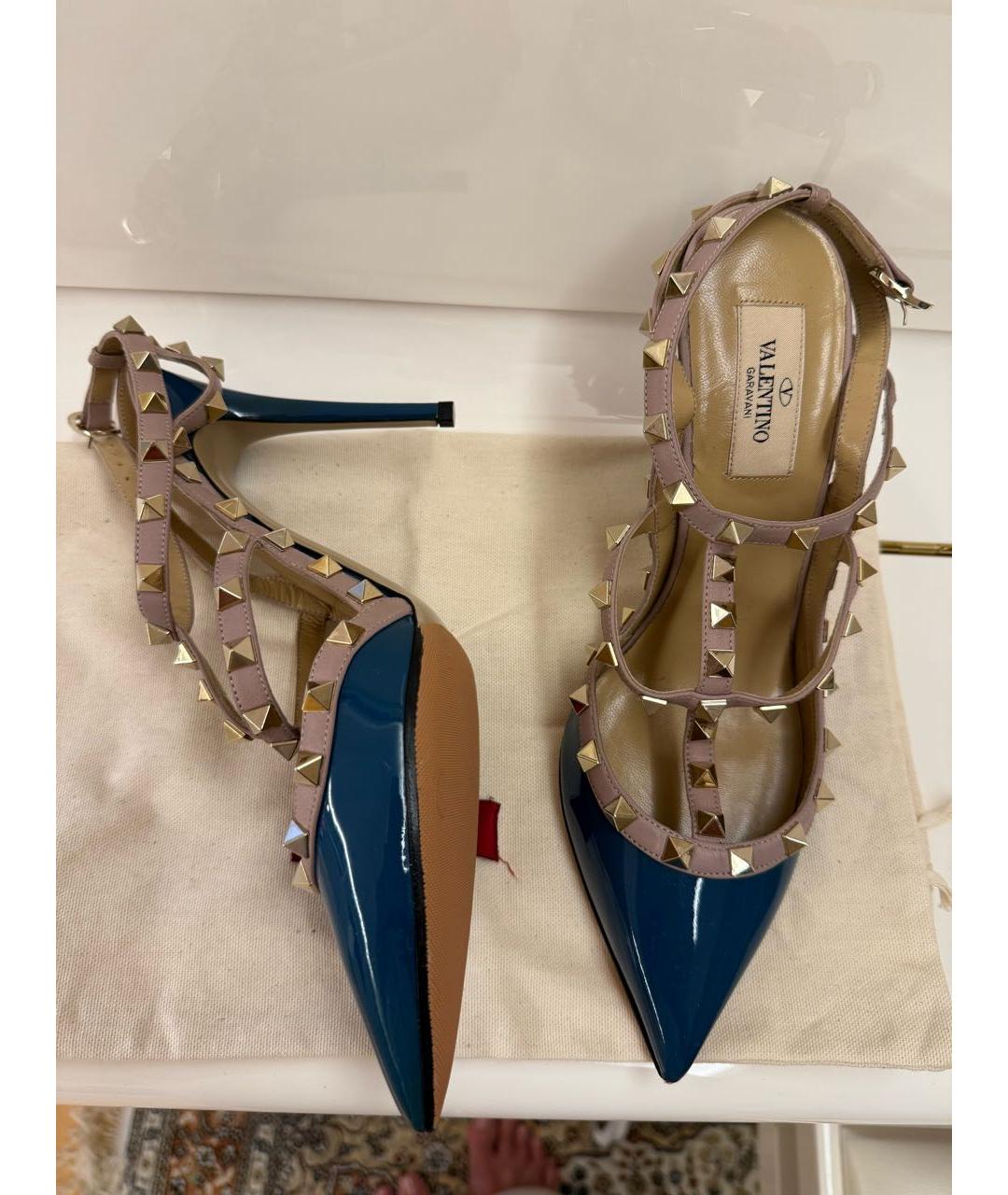 VALENTINO Темно-синие кожаные туфли, фото 9