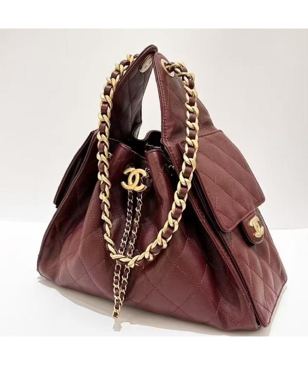 CHANEL Коричневая кожаная сумка тоут, фото 5