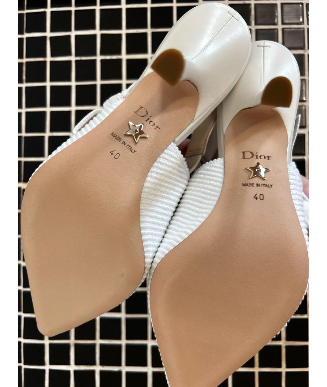CHRISTIAN DIOR Белые текстильные туфли, фото 4