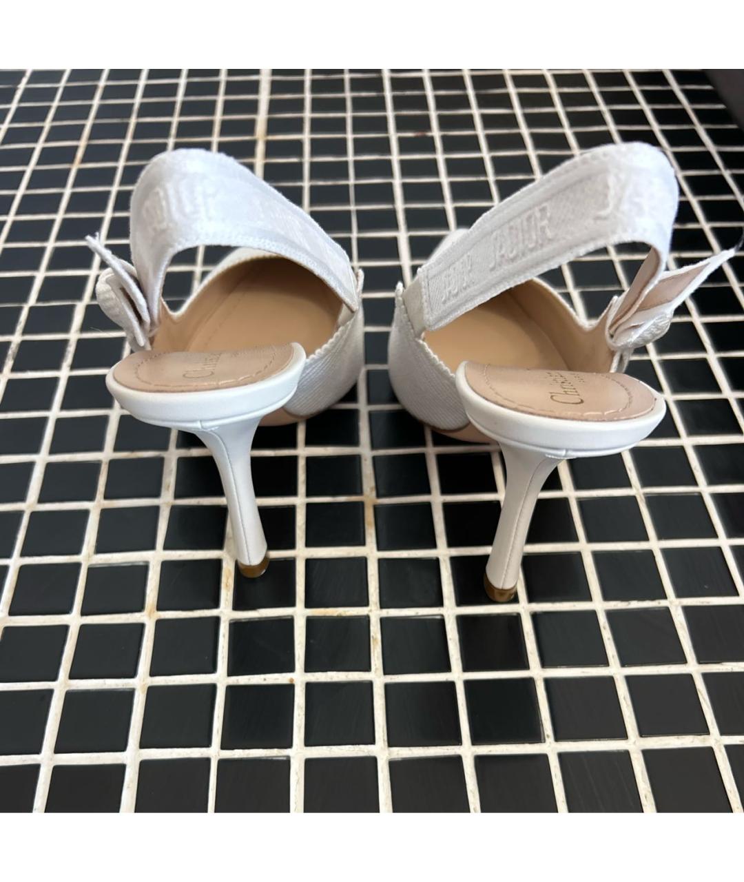 CHRISTIAN DIOR Белые текстильные туфли, фото 3