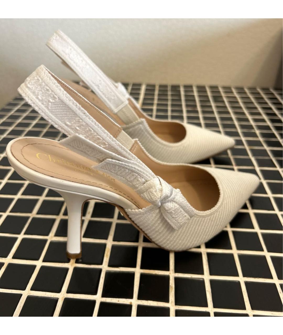 CHRISTIAN DIOR Белые текстильные туфли, фото 2