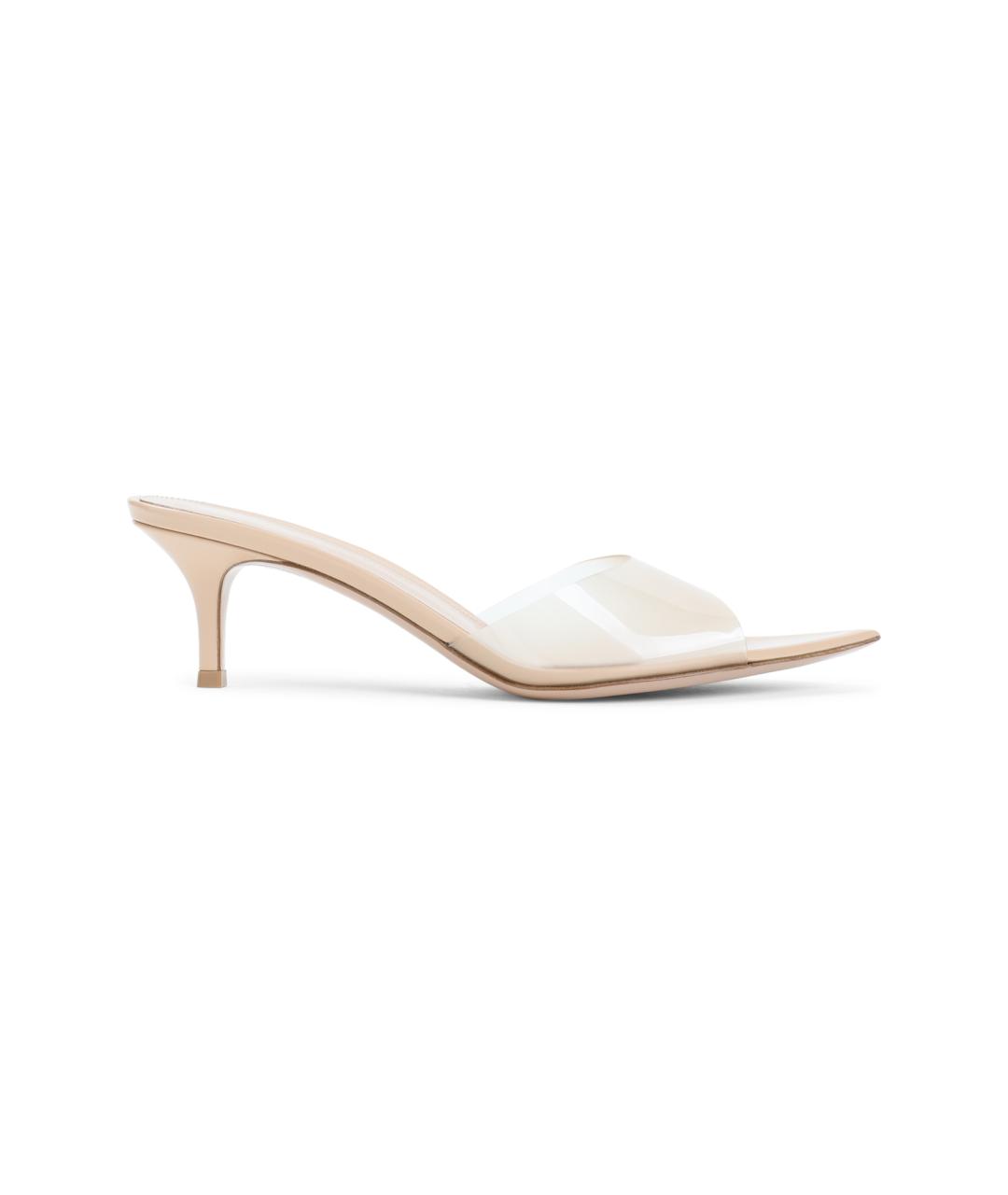 GIANVITO ROSSI Бежевые резиновые мюли, фото 1