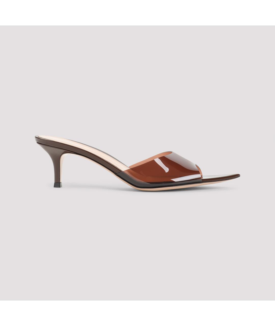 GIANVITO ROSSI Коричневые резиновые мюли, фото 2