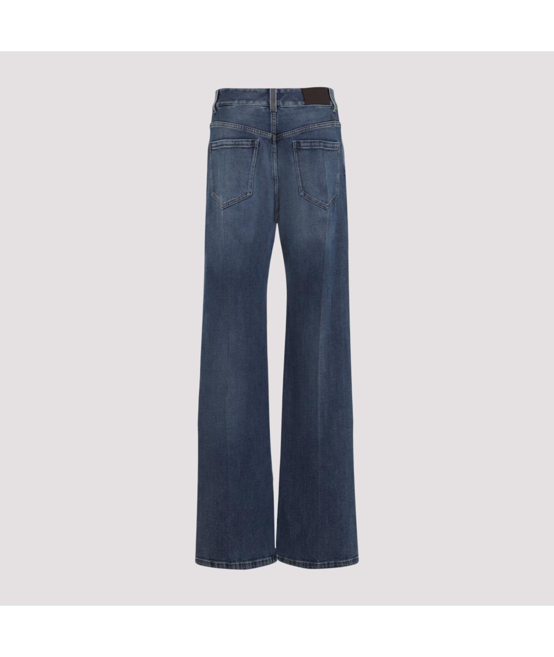 BRUNELLO CUCINELLI Синие хлопковые прямые джинсы, фото 3