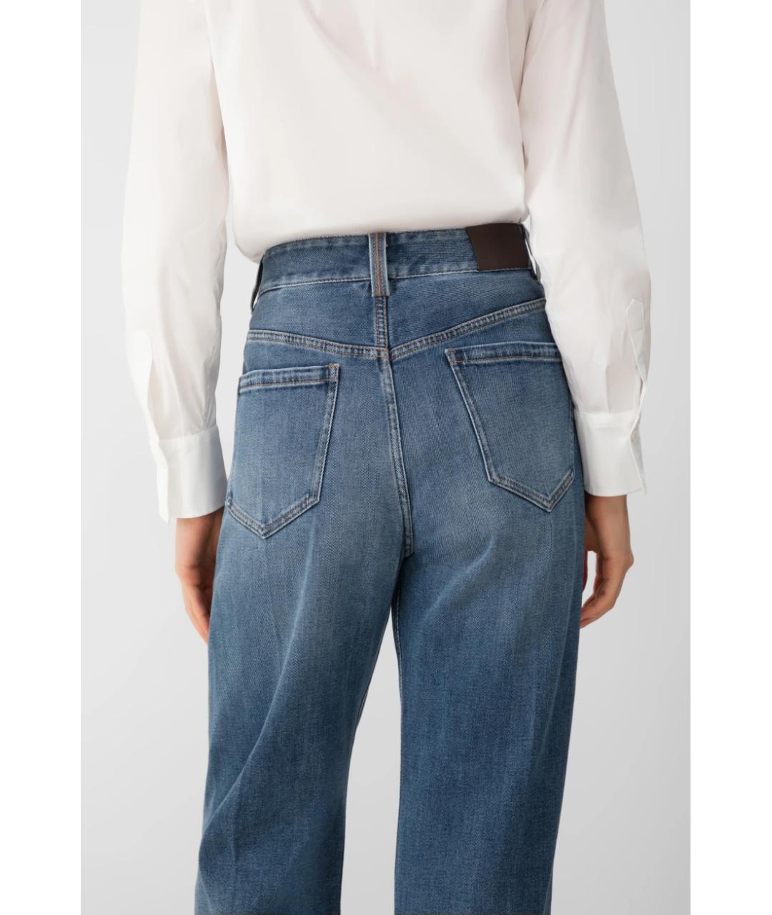 BRUNELLO CUCINELLI Синие хлопковые прямые джинсы, фото 8