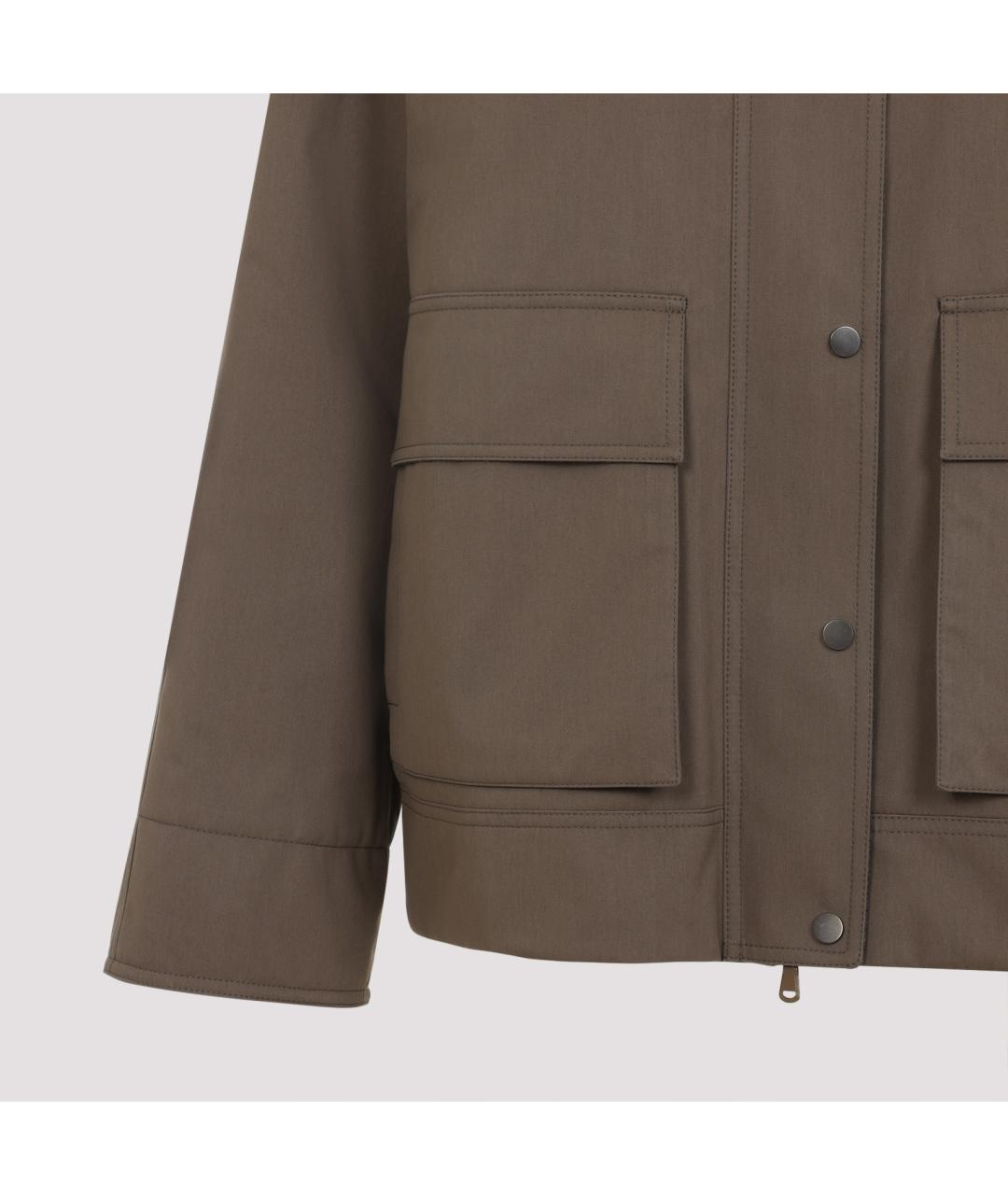 BRUNELLO CUCINELLI Коричневая хлопковая куртка, фото 4
