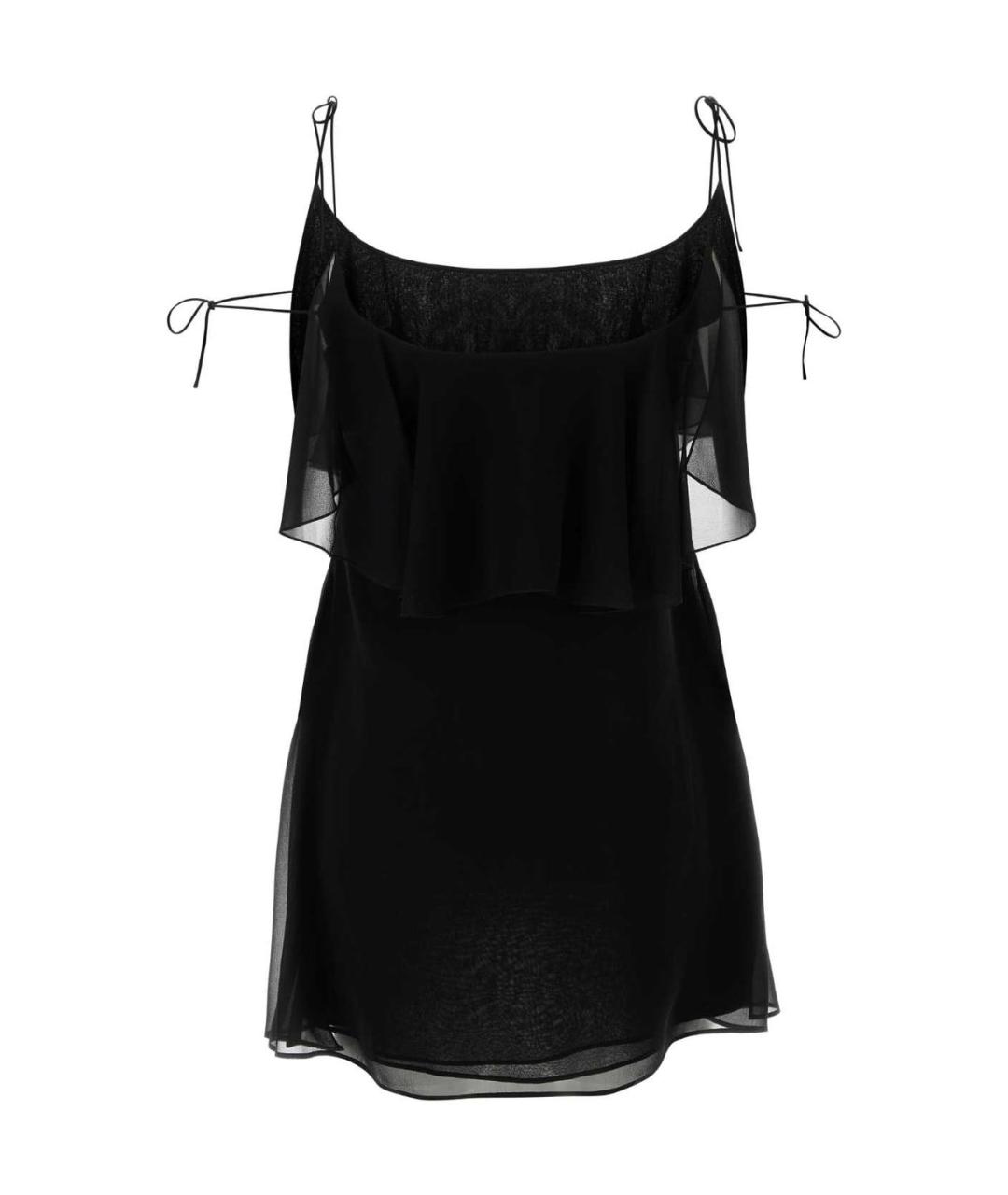 SAINT LAURENT Черное шелковое коктейльное платье, фото 2