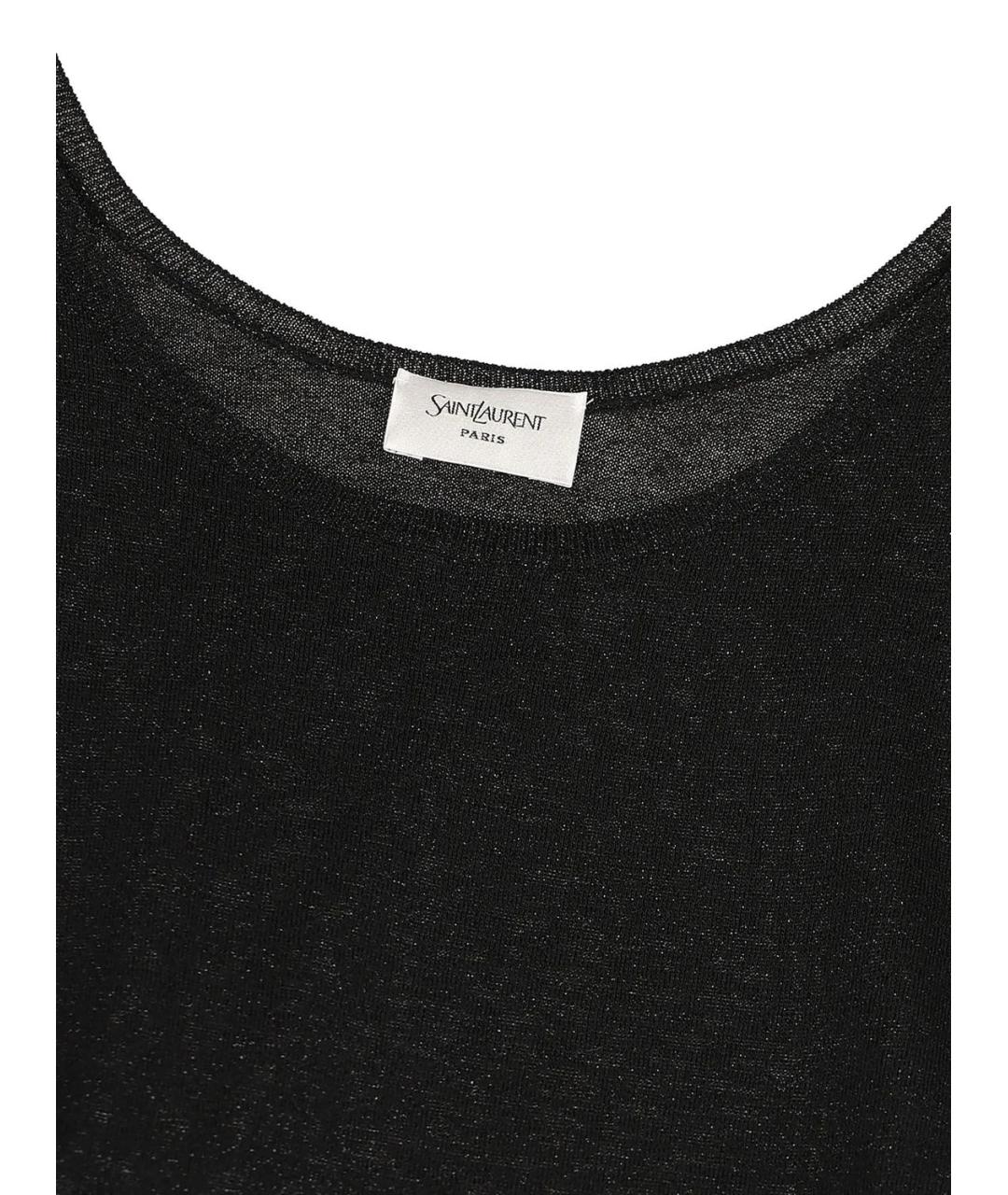 SAINT LAURENT Черная вискозная майка, фото 3