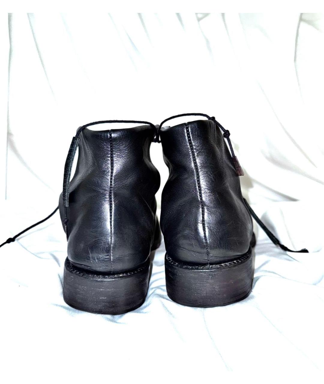 11 BY BORIS BIDJAN SABERI Черные кожаные высокие ботинки, фото 5