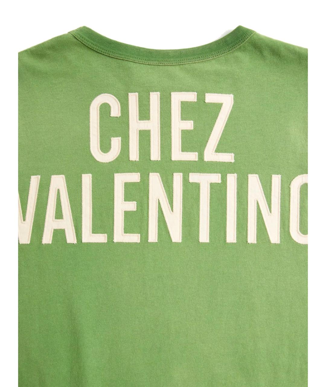 VALENTINO Зеленая хлопковая футболка, фото 2