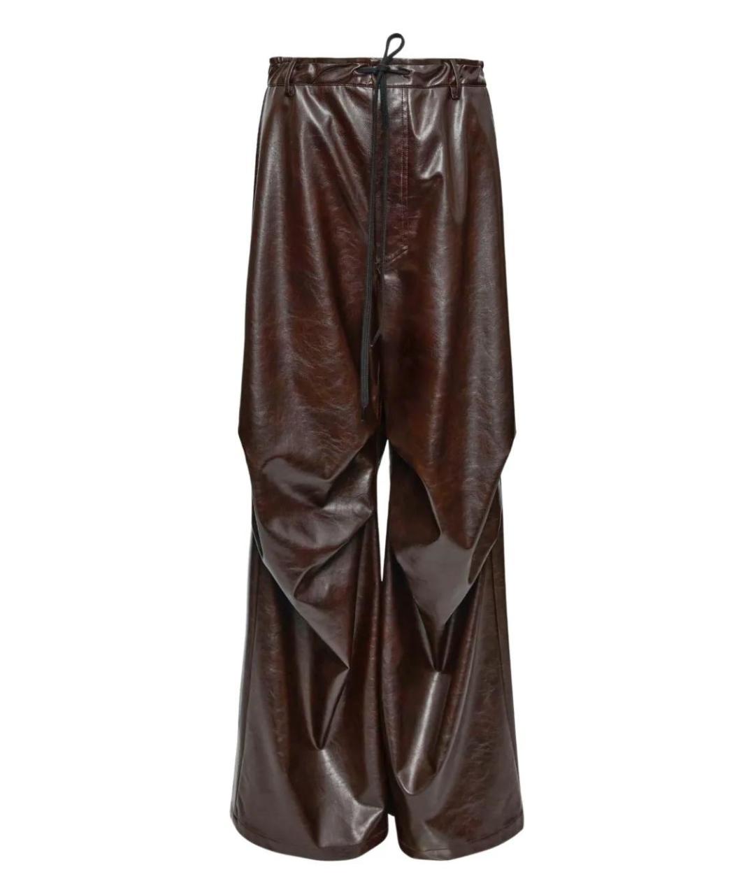 MM6 MAISON MARGIELA Бордовые вискозные прямые брюки, фото 1