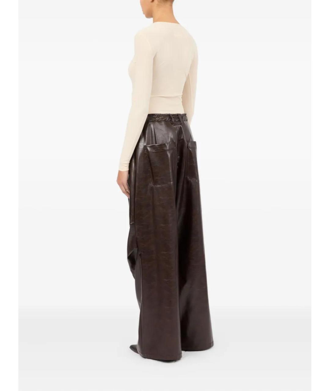MM6 MAISON MARGIELA Бордовые вискозные прямые брюки, фото 5