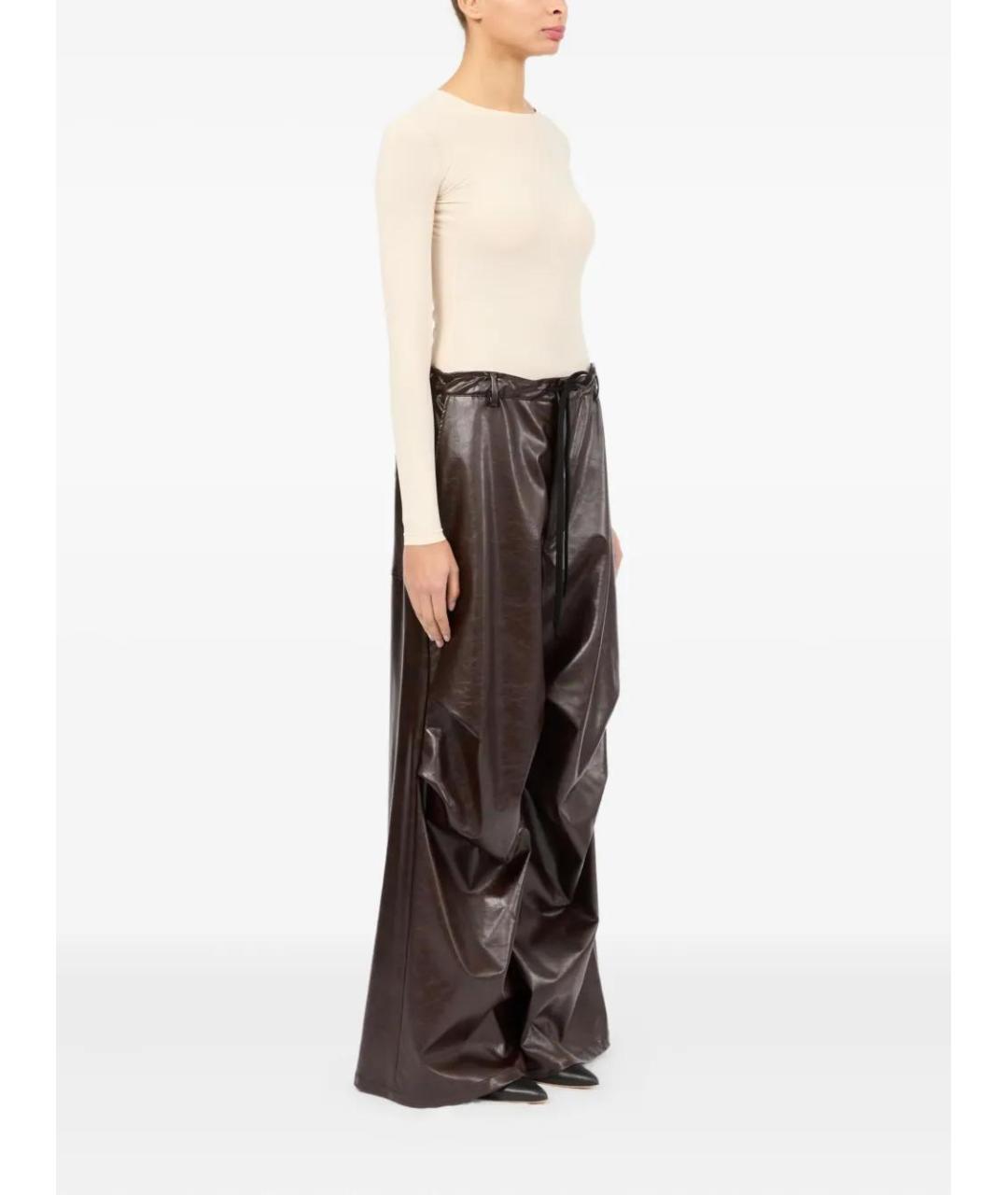 MM6 MAISON MARGIELA Бордовые вискозные прямые брюки, фото 3