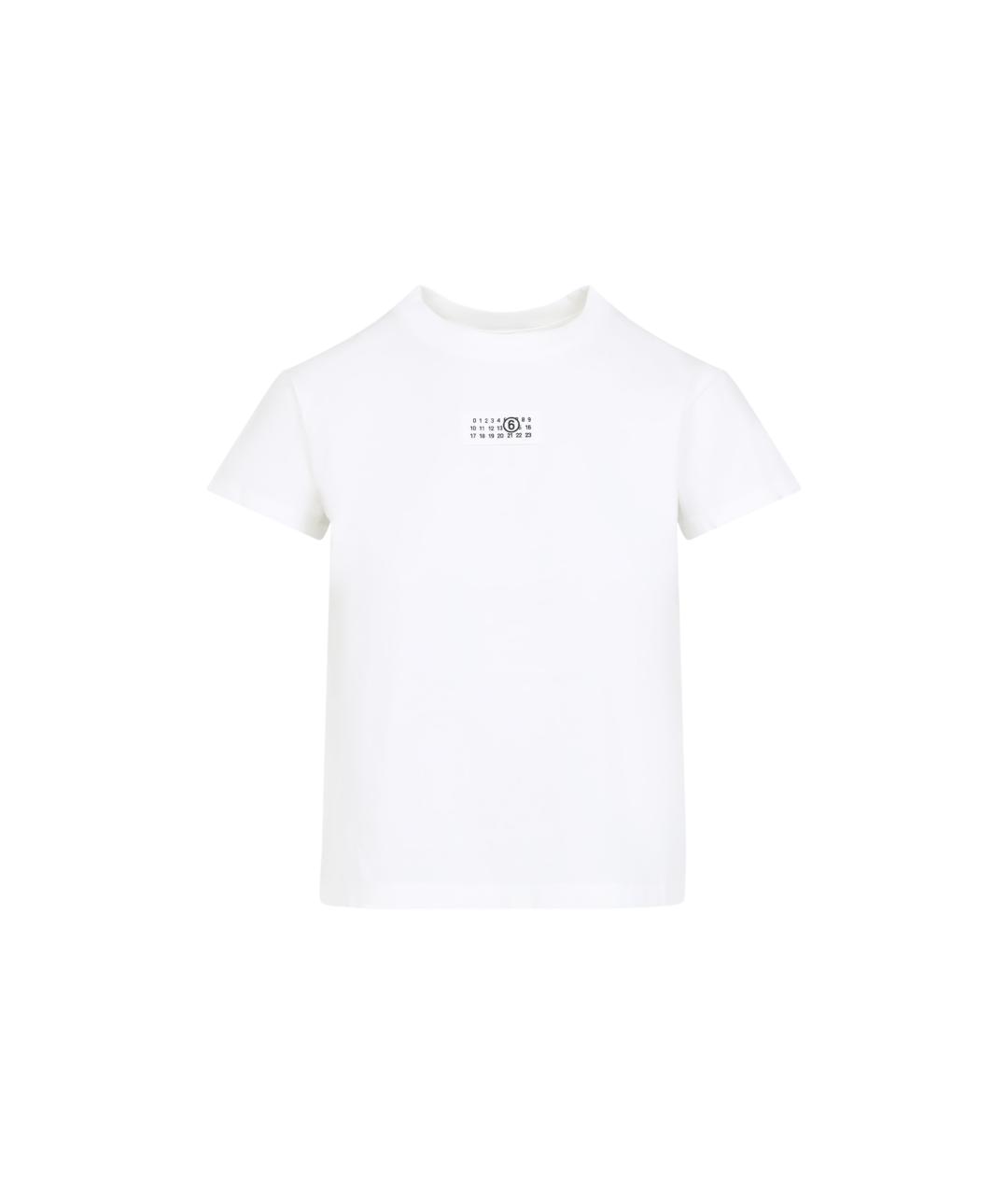 MM6 MAISON MARGIELA Белая хлопковая футболка, фото 1
