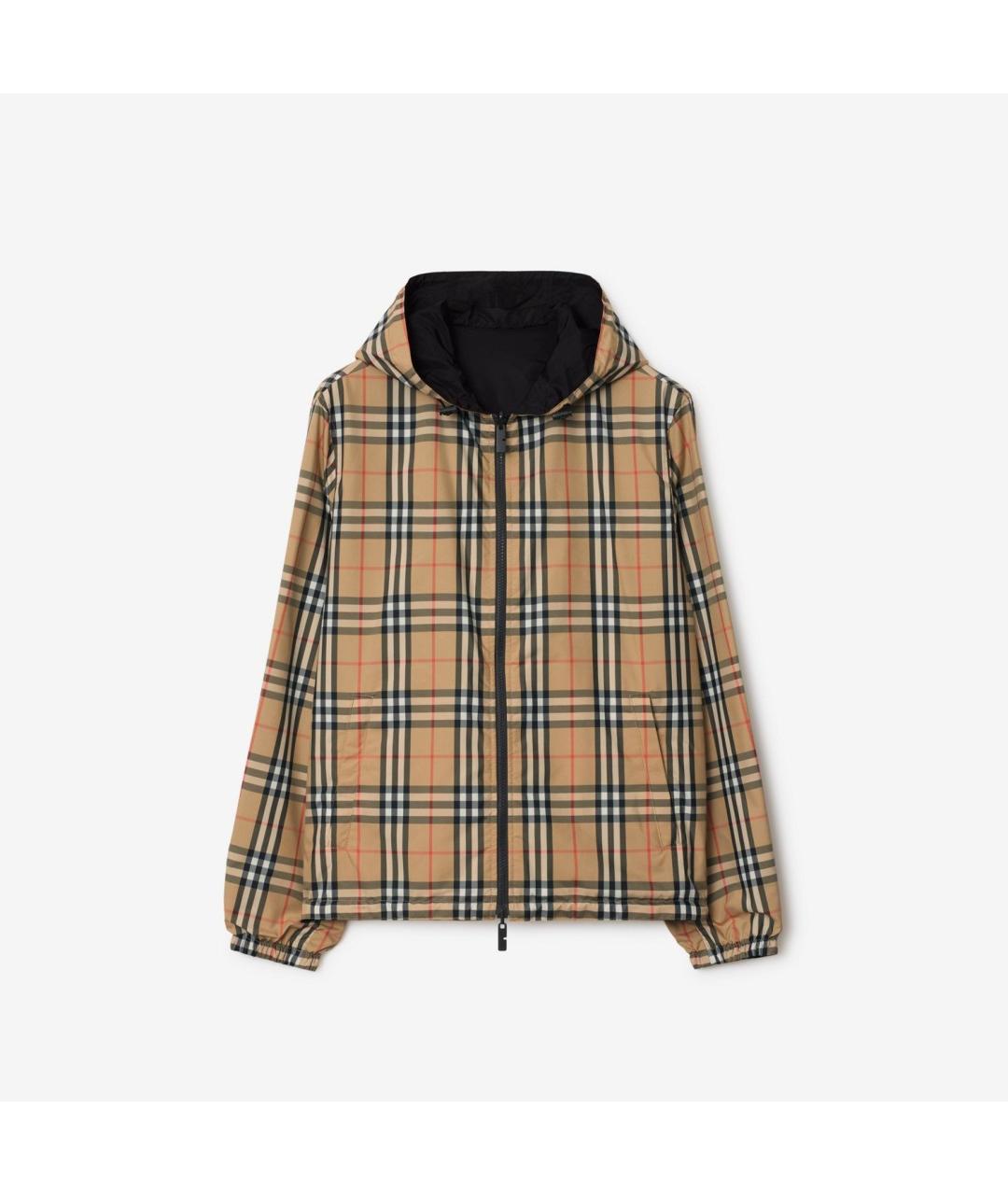BURBERRY Бежевая полиэстеровая куртка, фото 5