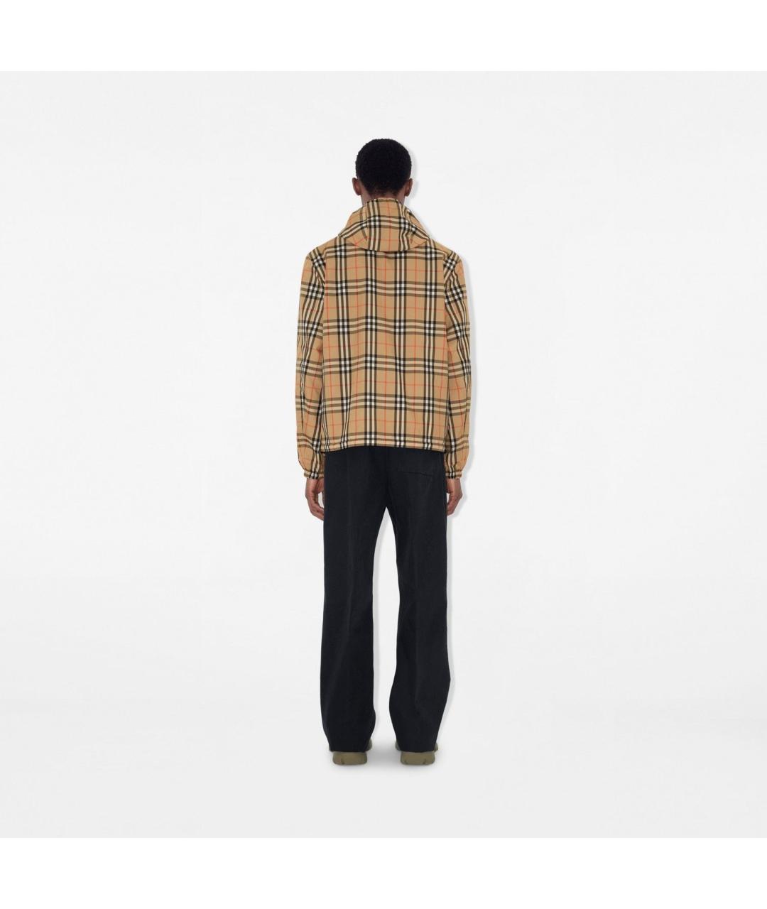 BURBERRY Бежевая полиэстеровая куртка, фото 4