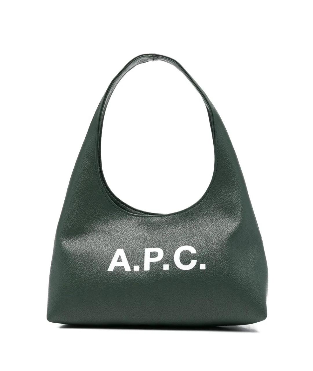 A.P.C. Зеленая синтетическая сумка через плечо, фото 1