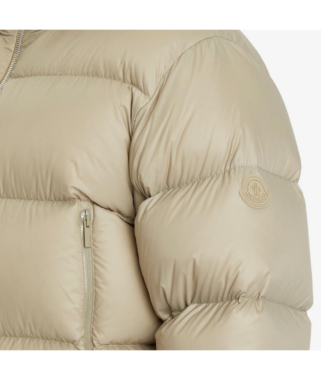 MONCLER Бежевая полиамидовая куртка, фото 5