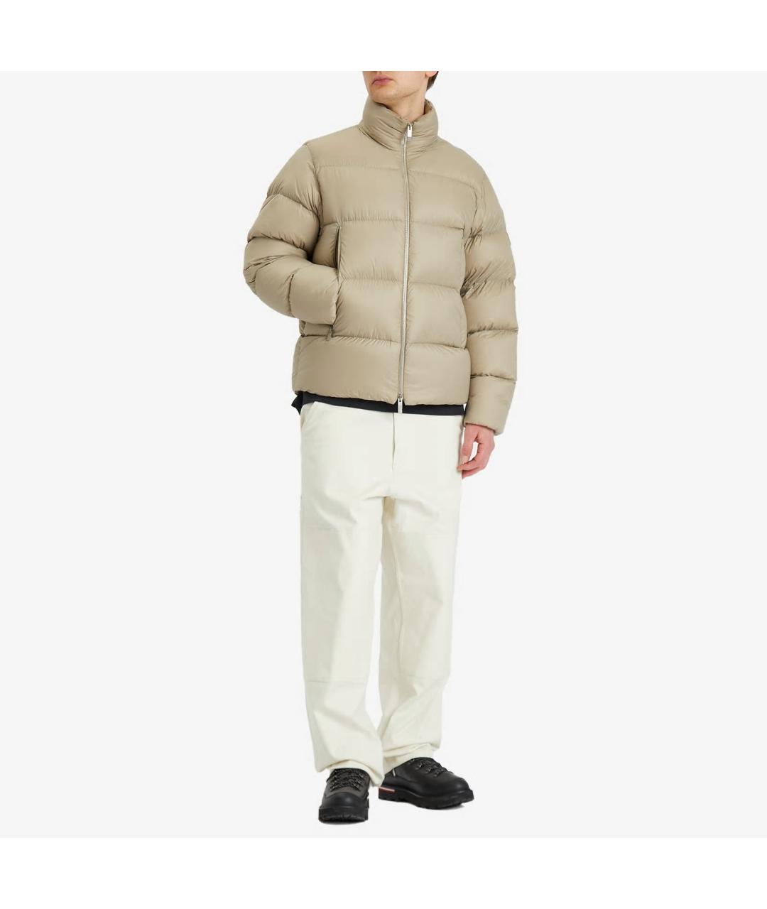 MONCLER Бежевая полиамидовая куртка, фото 4
