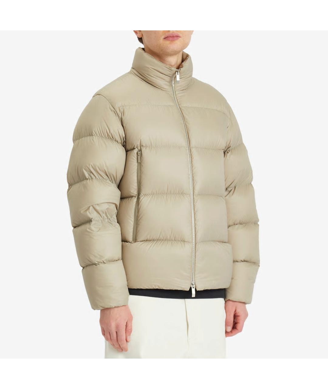 MONCLER Бежевая полиамидовая куртка, фото 2