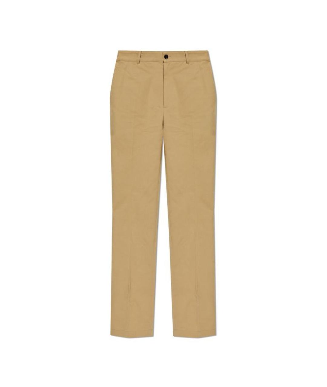BURBERRY Бежевые хлопковые повседневные брюки, фото 1
