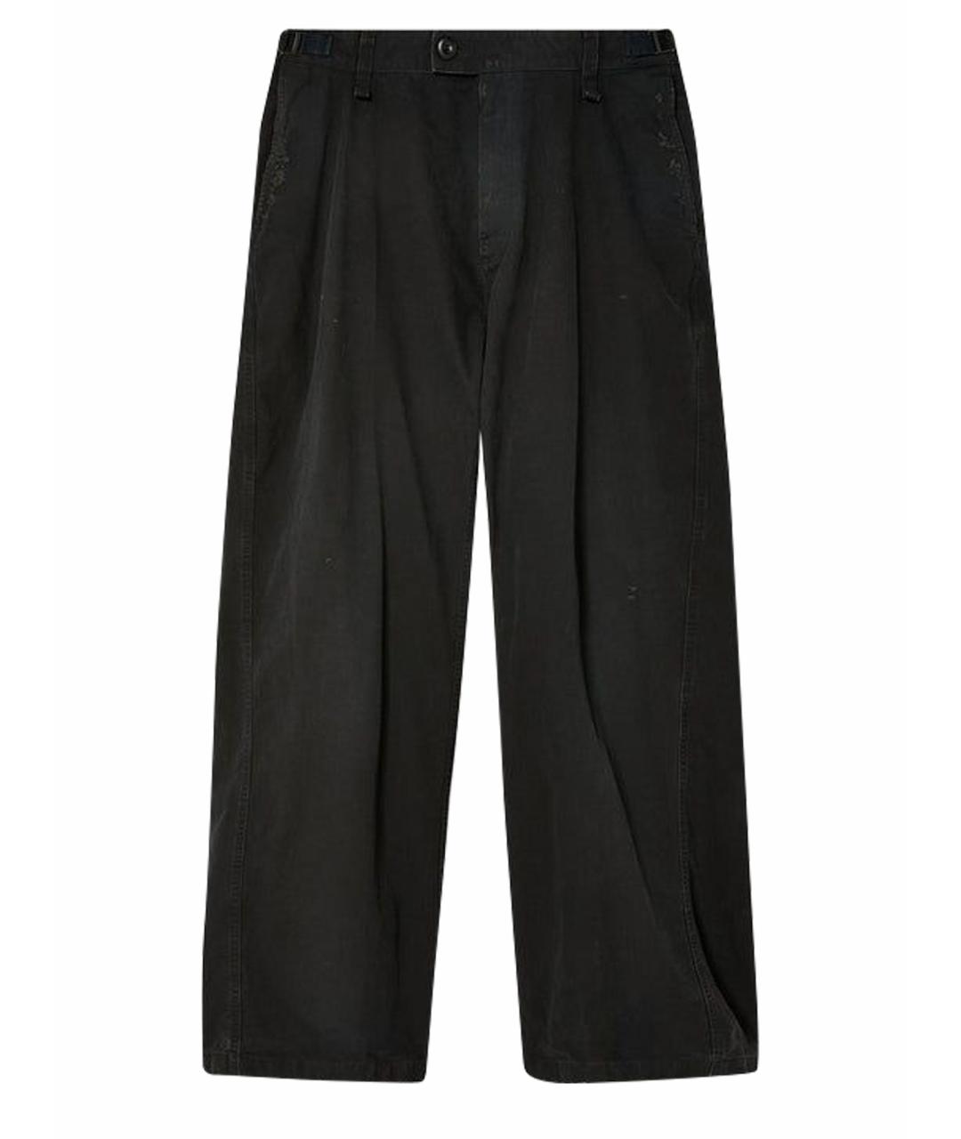 BALENCIAGA Черные хлопковые повседневные брюки, фото 1