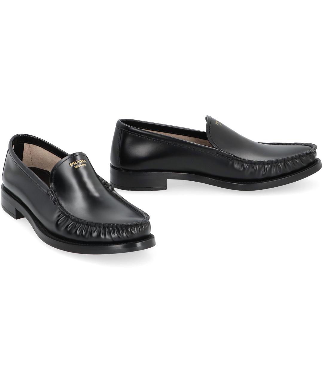 PRADA Черные кожаные лоферы, фото 3