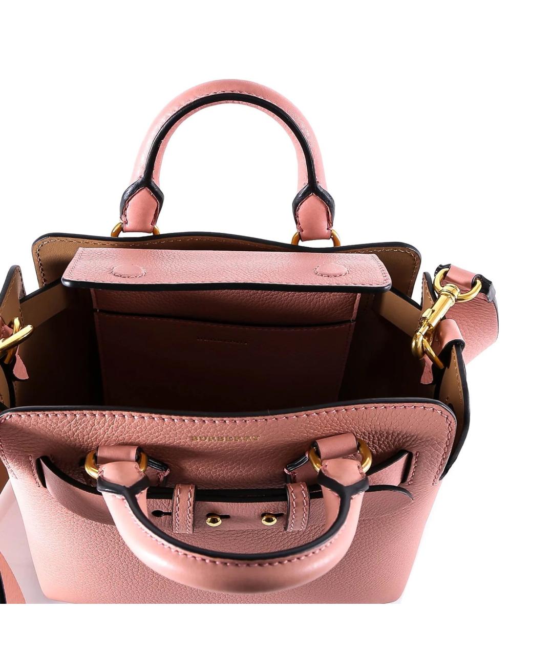 BURBERRY Розовая кожаная сумка тоут, фото 4