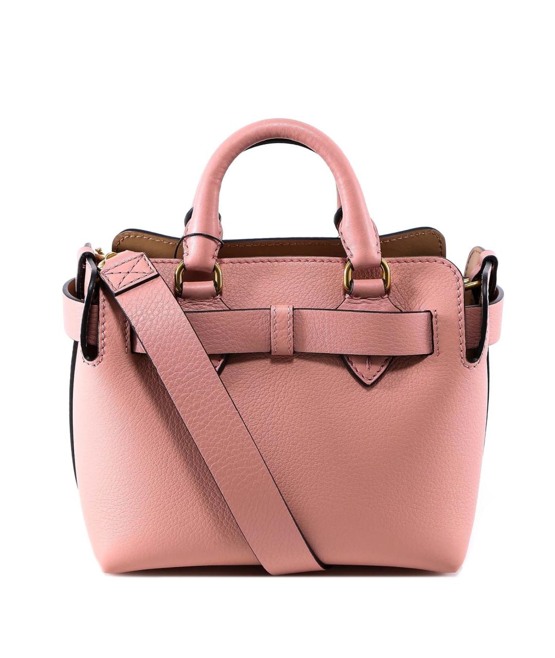 BURBERRY Розовая кожаная сумка тоут, фото 2