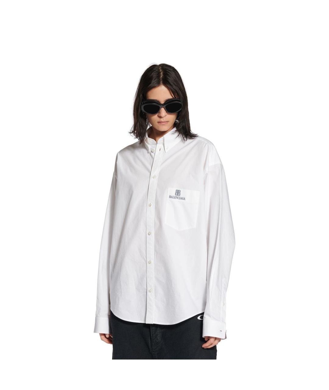 BALENCIAGA Белая хлопковая рубашка, фото 3