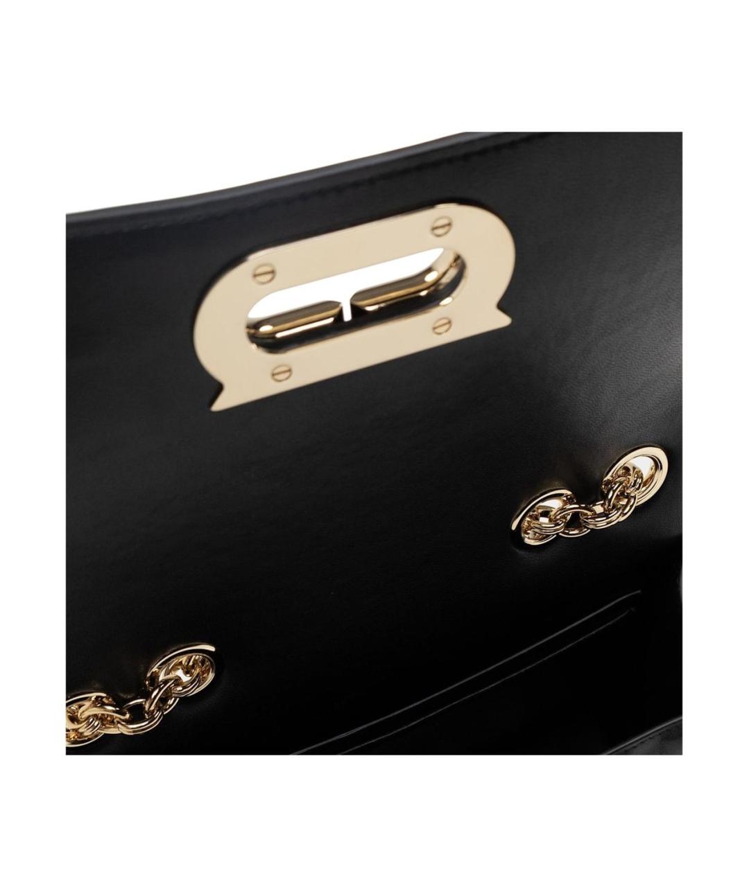 FERRAGAMO Черная кожаная сумка через плечо, фото 4