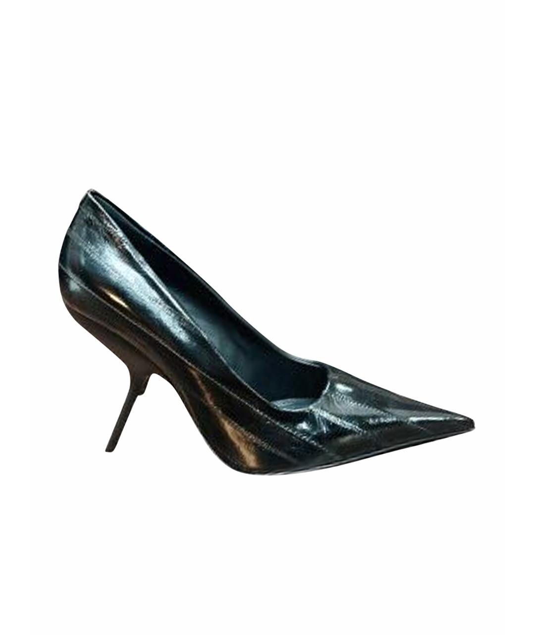 FERRAGAMO Черные кожаные туфли, фото 1