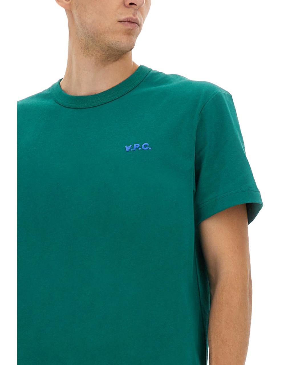 A.P.C. Зеленая хлопковая футболка, фото 5