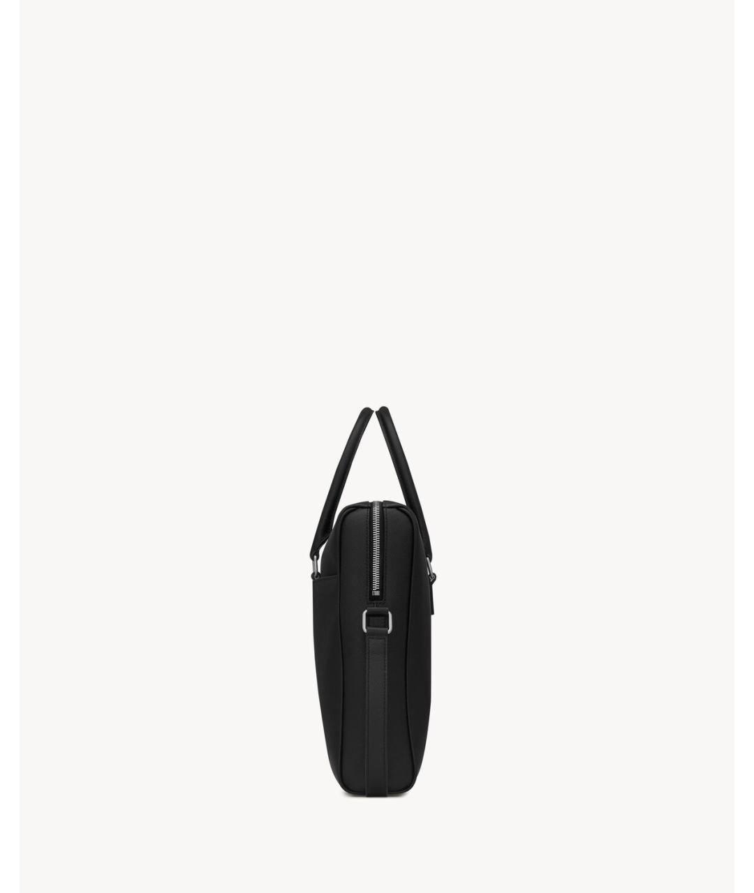 SAINT LAURENT Черный кожаный портфель, фото 3